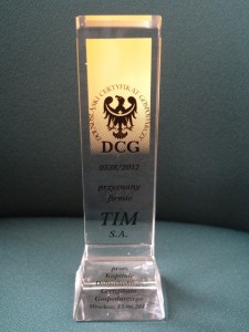 Dolnośląski Certyfikat Gospodarczy dla TIM SA